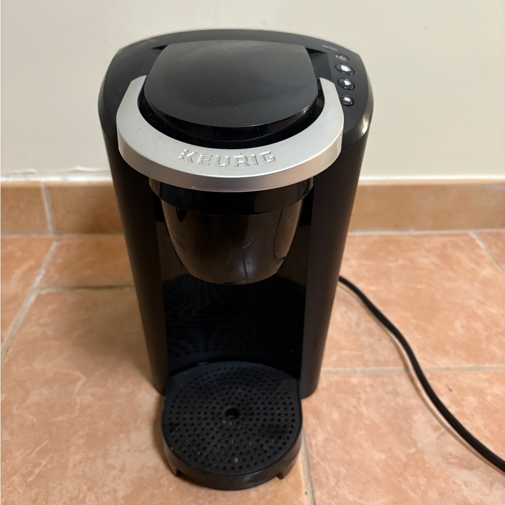 Keurig Black and Silver Coffee Maker Compact Design